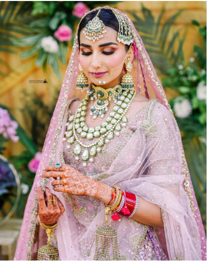 Salmon pink lehenga 