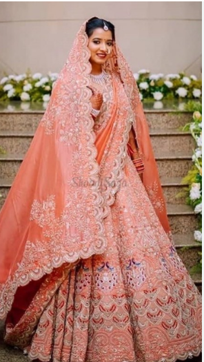 Salmon pink lehenga 