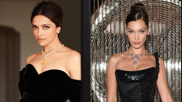 Dolce & Gabbana, Deepika Padukone , Bella Hadid, Fashion Face Off, Black Satin Dress, Fashion, Hollywood, Bollywood, Celeb