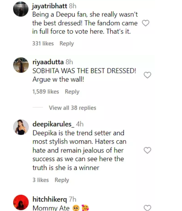 Deepika Padukone, Sobhita, Best Dressed Women 23, Netizens Reaction