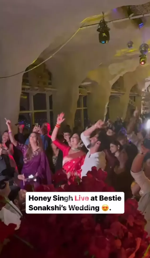 Honey Singh performed live at the wedding reception of his best friend Sonakshi Sinha and her husband, Zaheer Iqbal