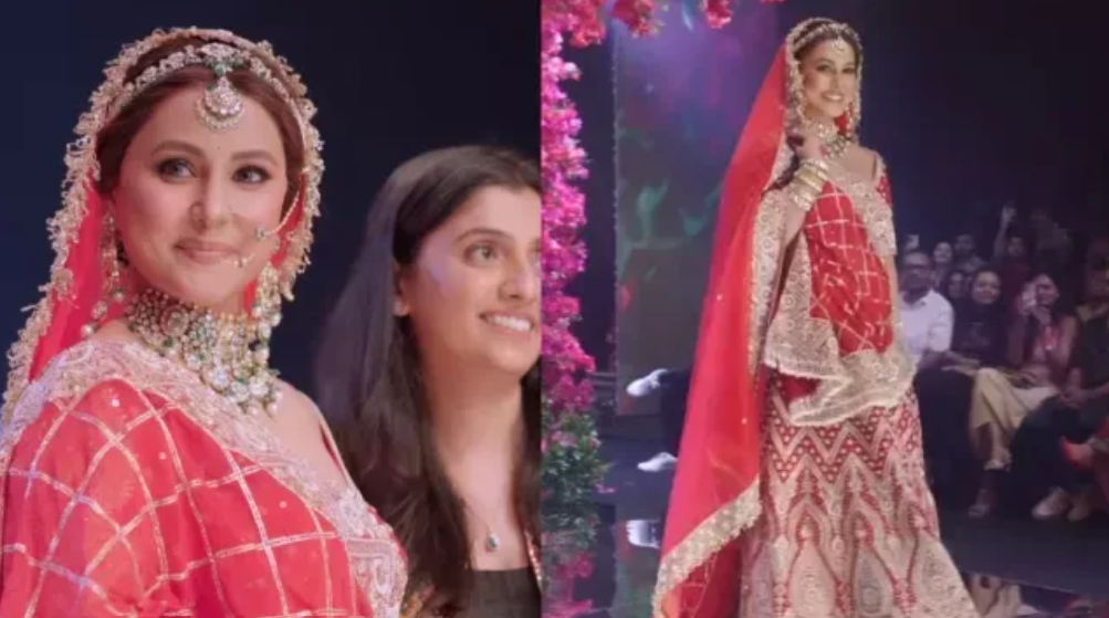 Hina Khan's bridal ramp stroll captured hearts